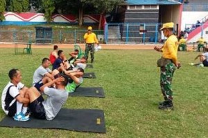 Tes kedegaran jasmani personil Kodim 0615 Kuningan.